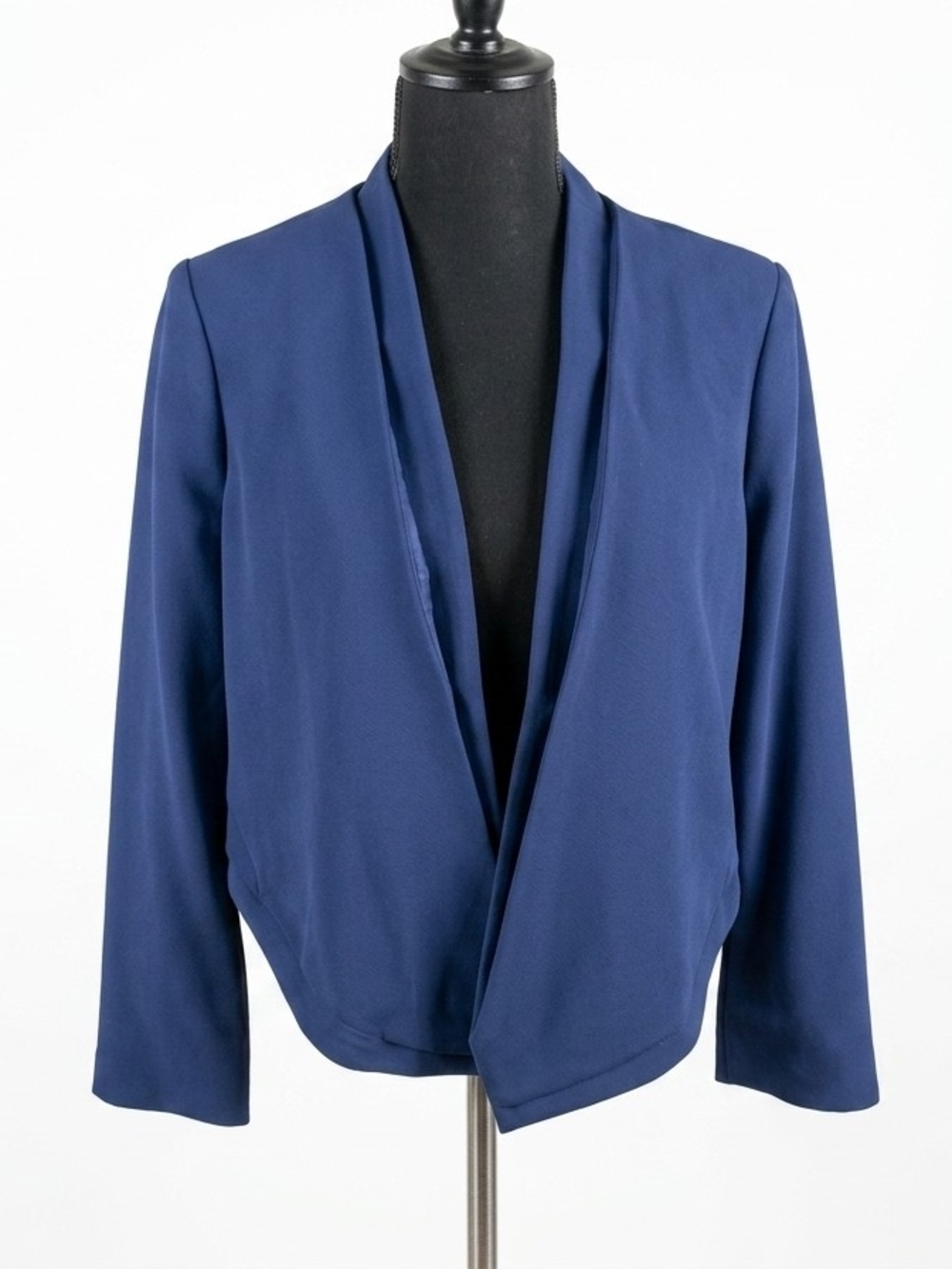 White House Black Market Blue Open-Front Draped Blazer